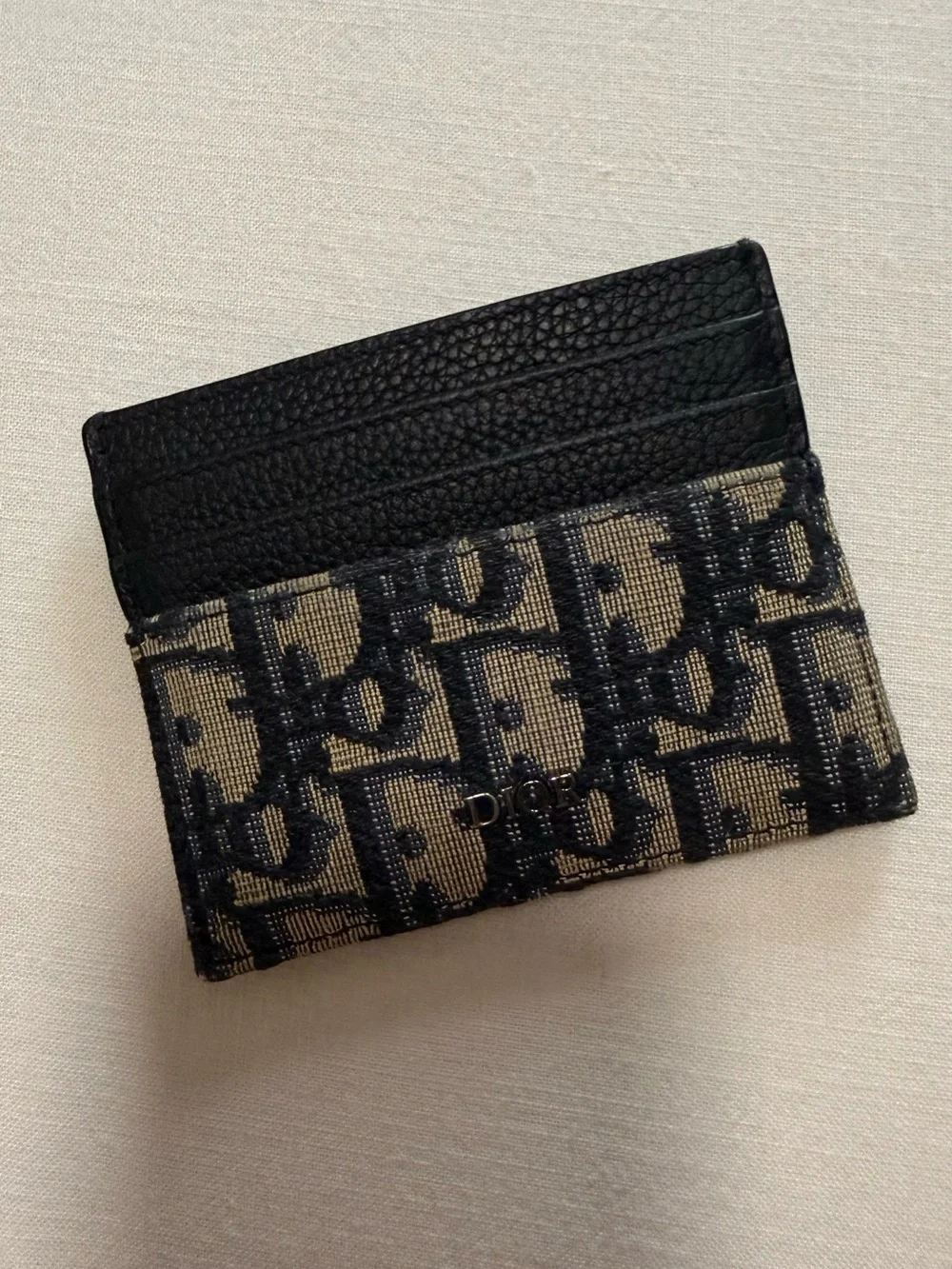 Dior Monogram Black and Beige Card Case